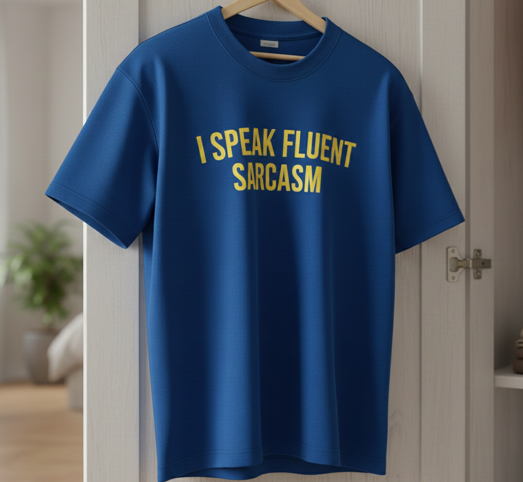 I Speak Fluent Sarcasm – Royal Blue Oversized Tee | Lifeons® Premium Streetwear