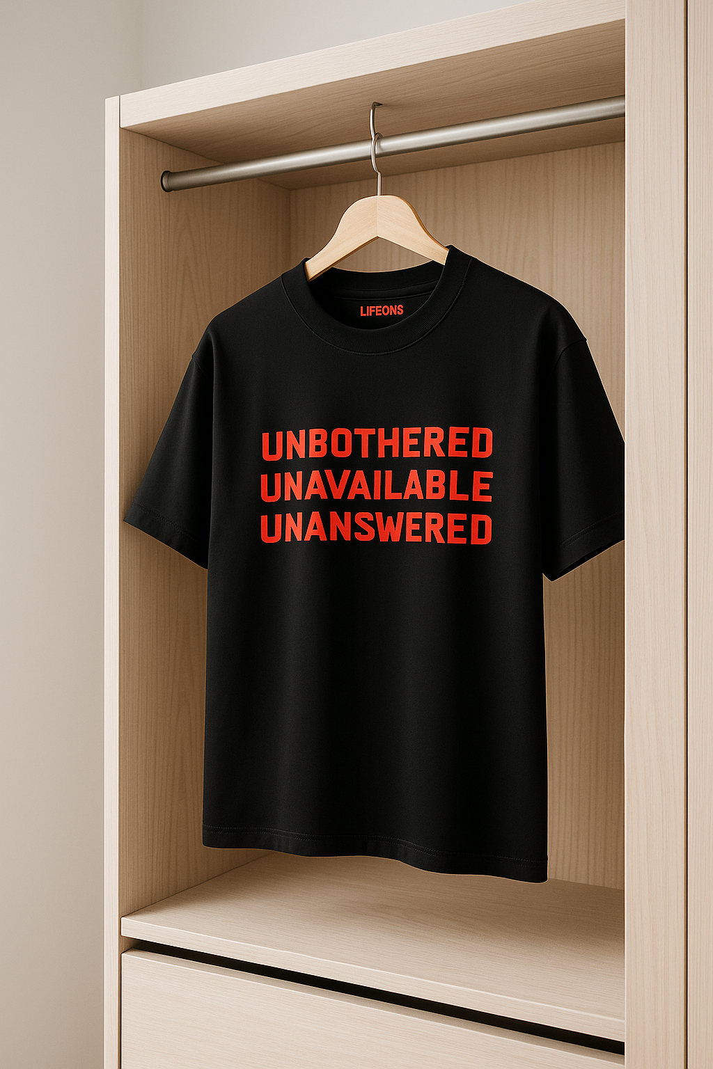 UNBOTHERED. UNAVAILABLE. UNANSWERED. – Minimal Bold Puff Print Tee | LIFEONS