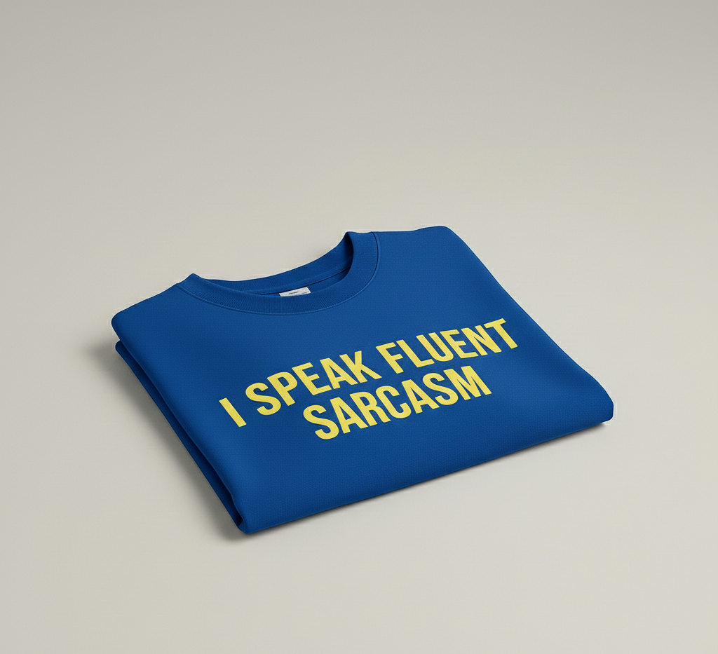 I Speak Fluent Sarcasm – Royal Blue Oversized Tee | Lifeons® Premium Streetwear